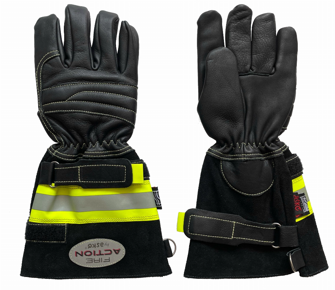 451076 FW-Handschuh Fire Action schwarz lange Stulpe.